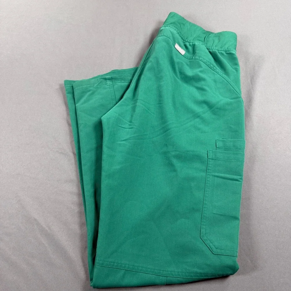 FIGS Technical Collection Green Cargo Scrub Pants Womens Small